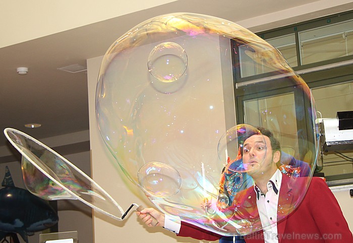Pecolli ziepju burbuļu šovs «Bubblelandia» notiks 29.10.2011 Ķīpsalā, bet jau tagad iluzionisti Dace un Enriko Pecolli nodemonstrēja viesnīcā Monika d 67638