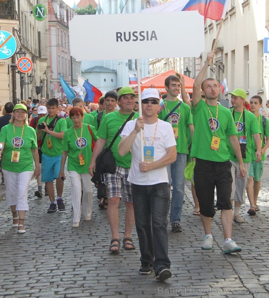 Pasaules koru olimpiādes gājiens Rīgas ielās norīt lielās ovācijās 128295